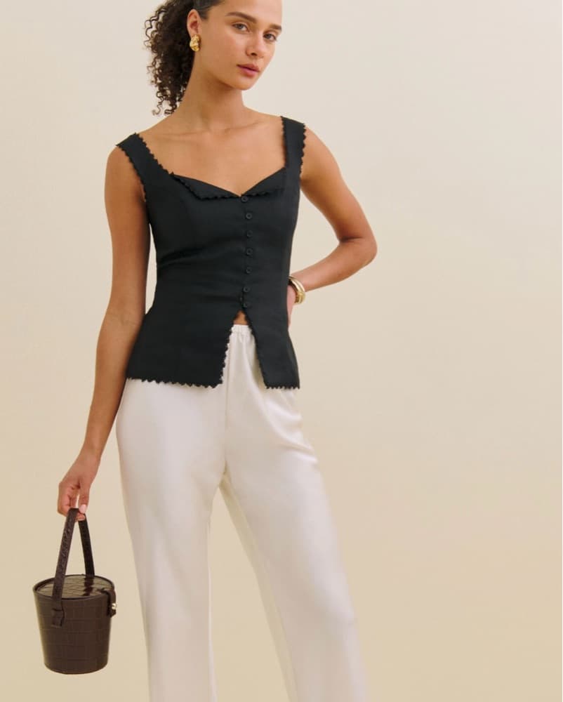 Reformation Viola Linen Top - Image 1