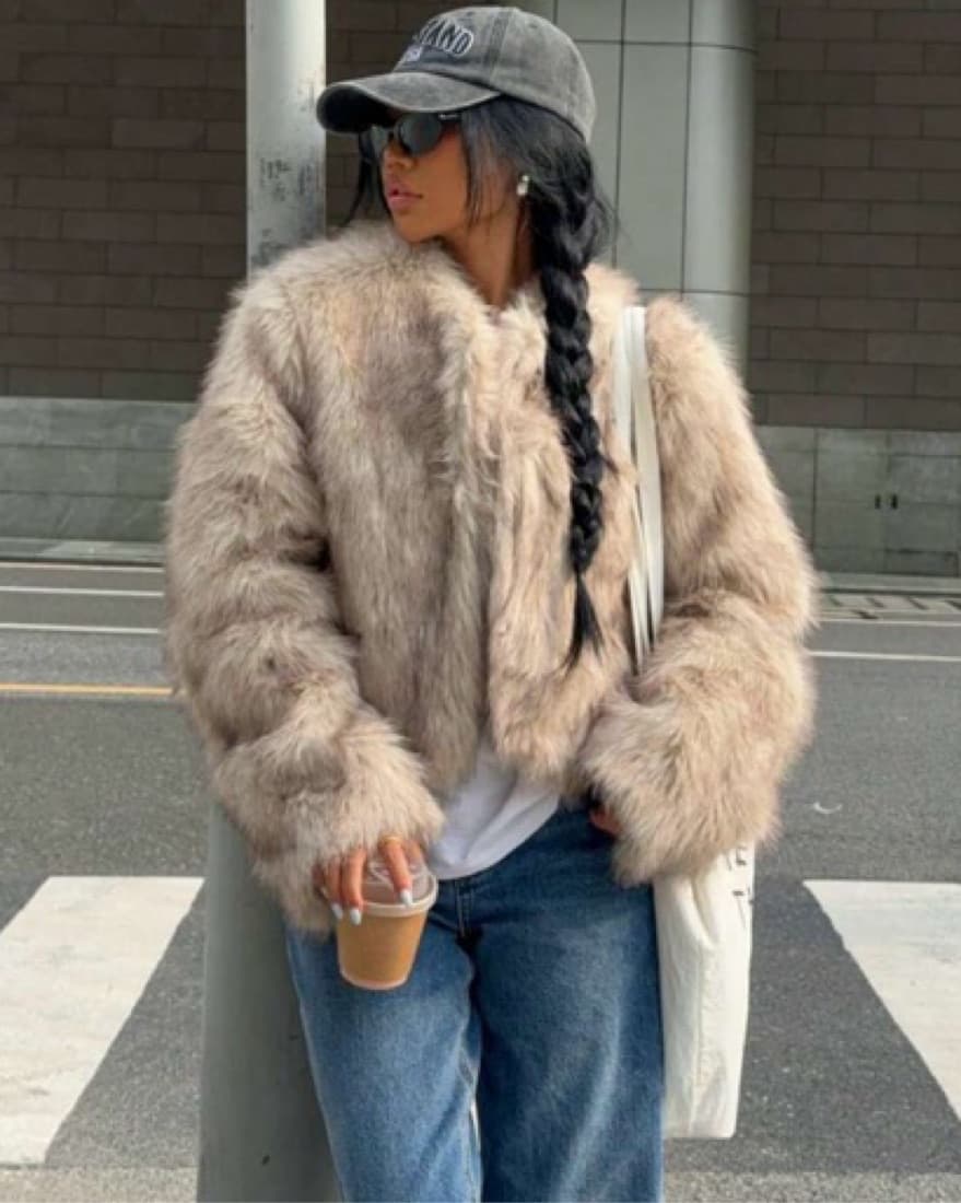 Faux Fur Coat  - Image 1