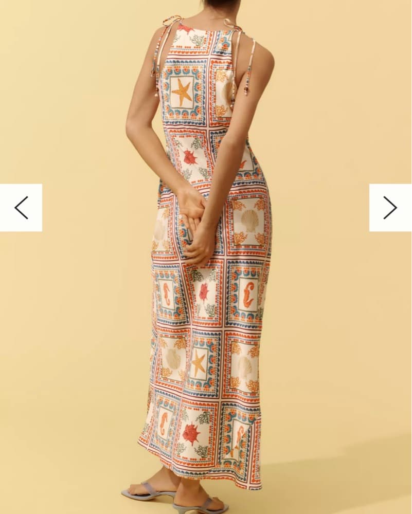 Anthropologie Tie-Neck Column Midi Dress - Image 2