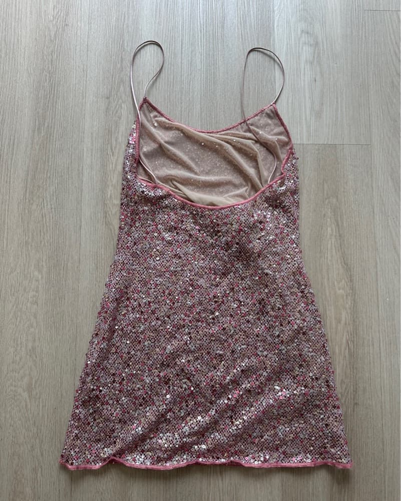 Oseree Swim Pink Sequin Mini Dress - Image 3