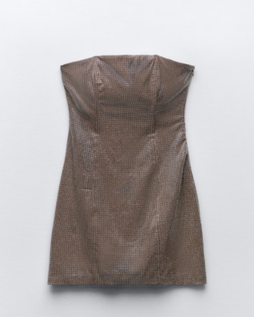 Zara Sparkle Strapless Mini Dress - Image 2