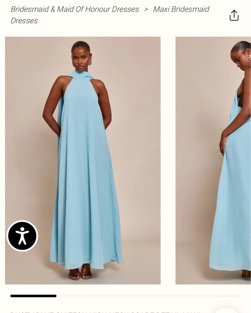 Pretty little Thing DUSTY BLUE CHIFFON H - Image 2