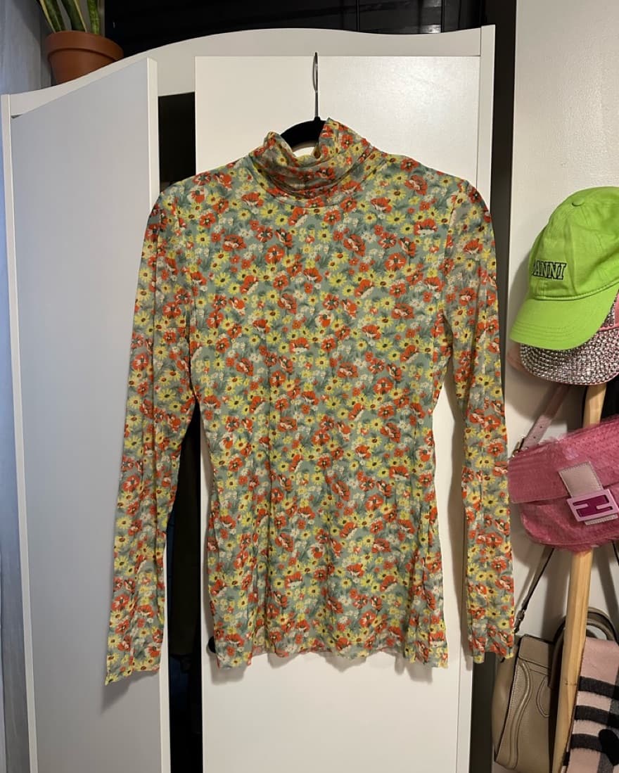 GANNI MESH FLORAL TURTLENECK - Image 3