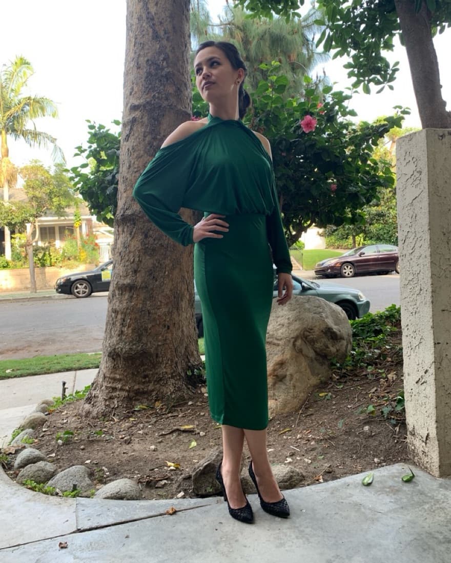 Emerald Green ASOS Formal Midi Dress - Image 6