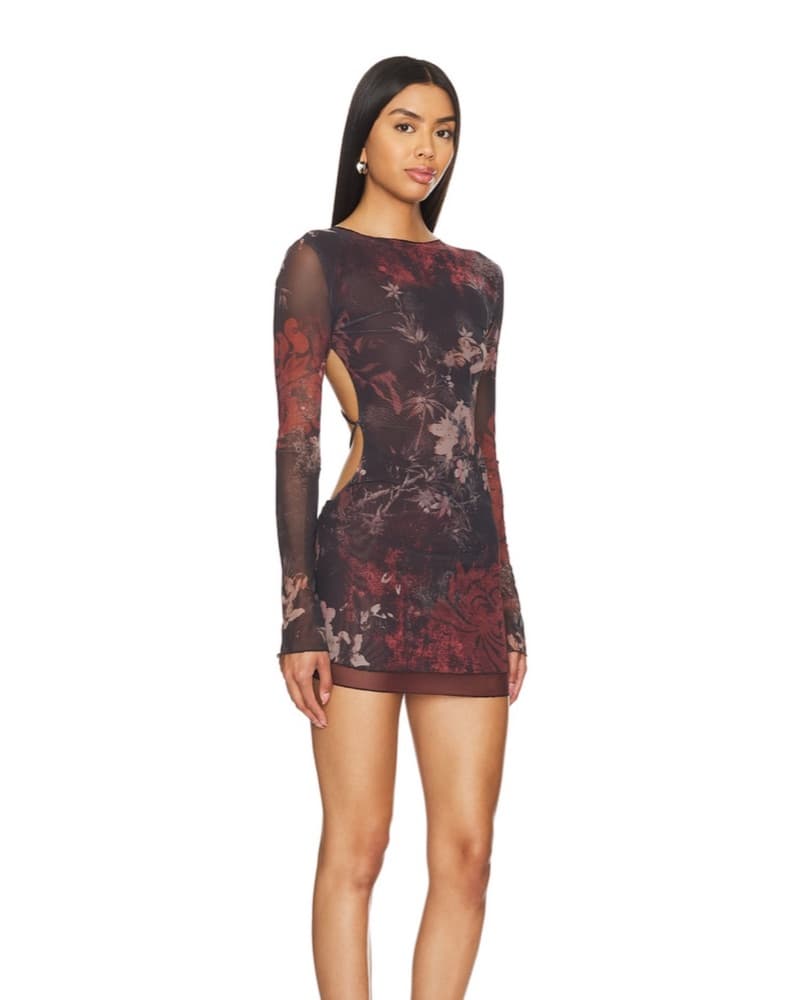 Elegant Floral Mini Dress - Image 2