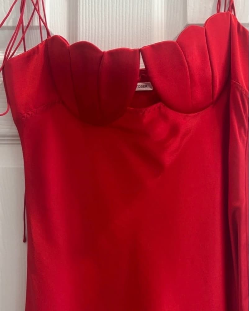 Anna October Red Tulip Gown Formal Small Wedding Guest Dress - Image 2
