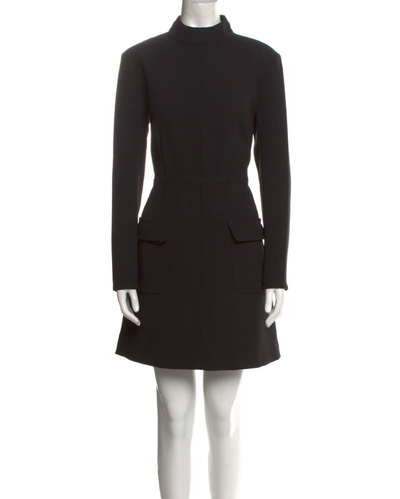 Black Turtleneck Structured Dress - Image 1
