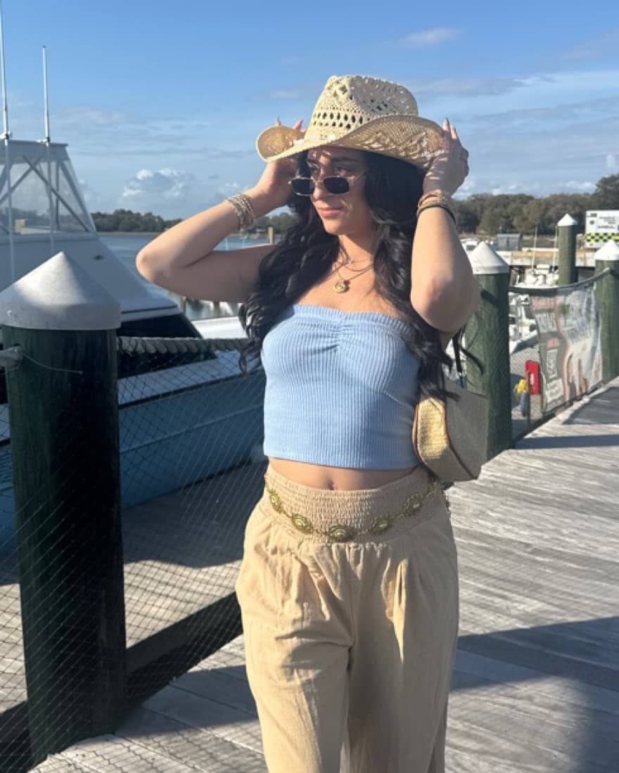 Straw Cowgirl Hat With Seashells - Image 2