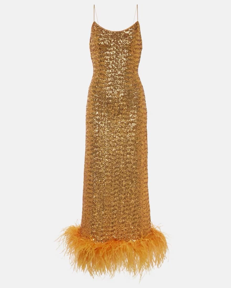 Oseree Golden Sequin Dress - Image 1