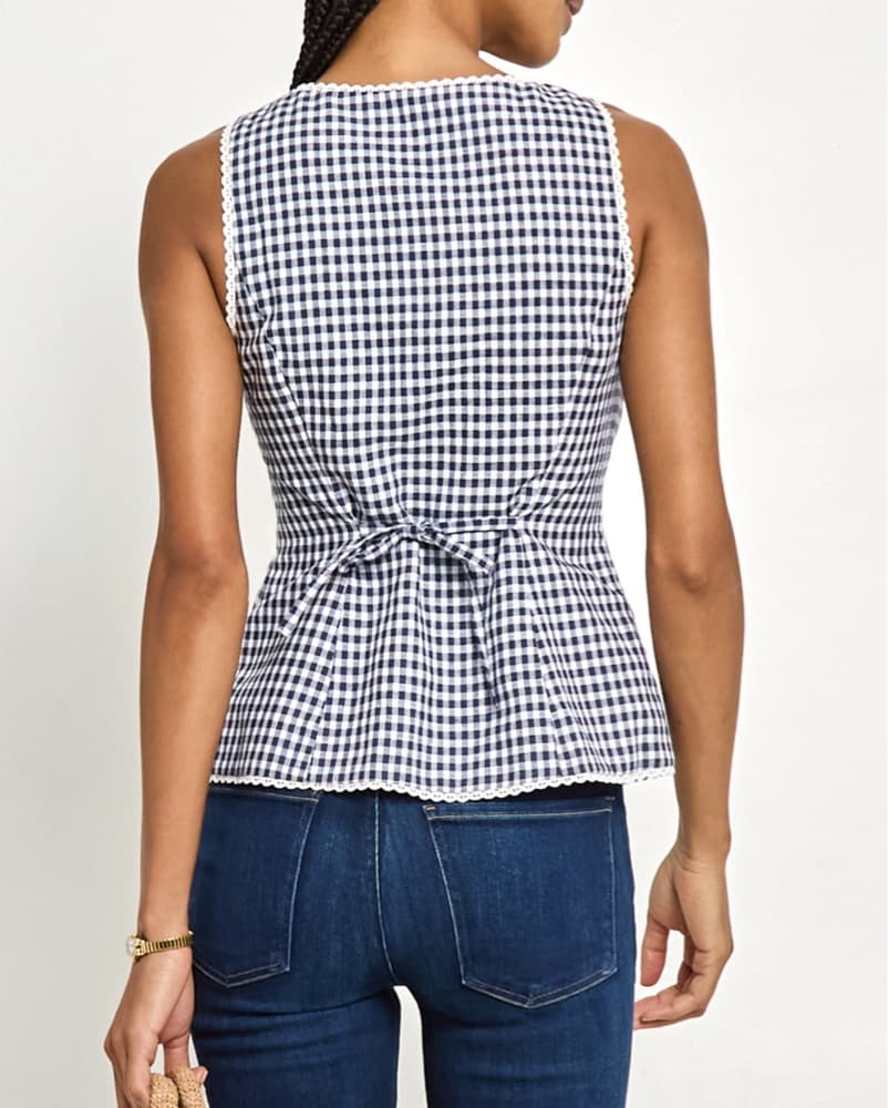 Navy Gingham Top - Image 2