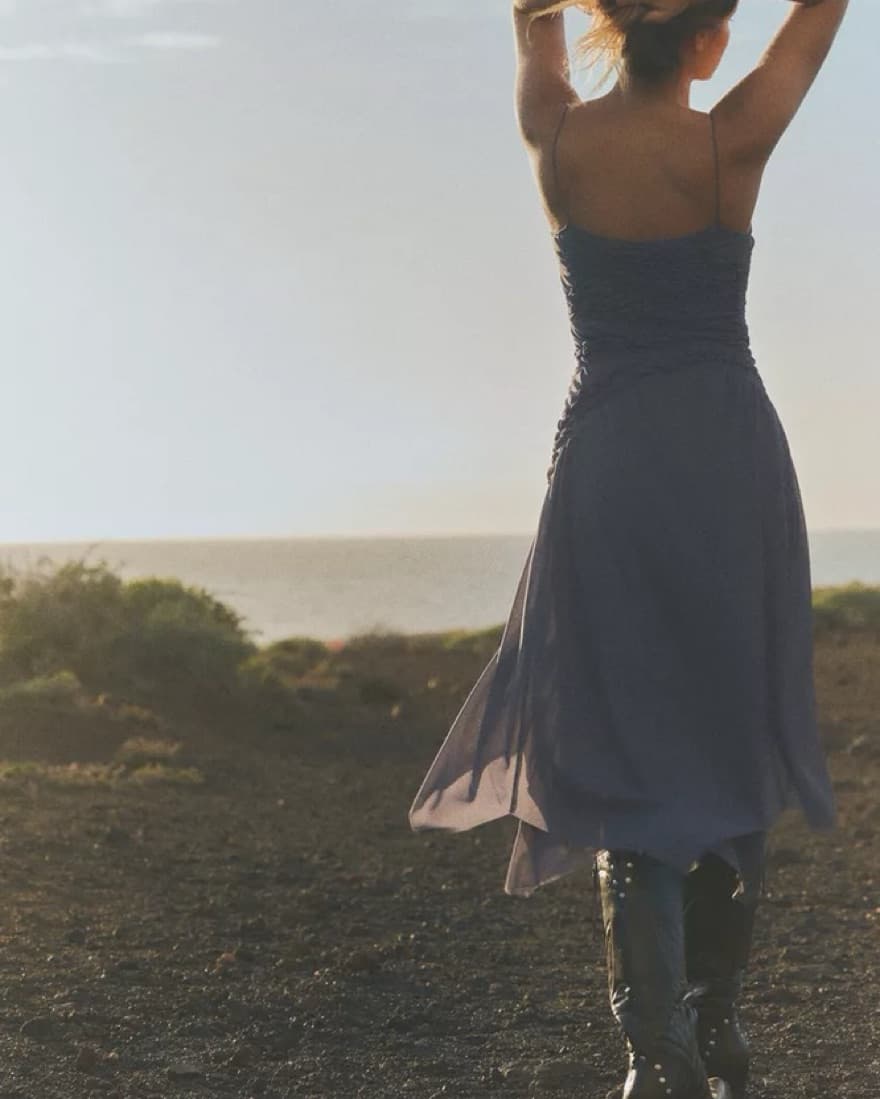 Zara asymmetrical dress with ruching  - Image 2