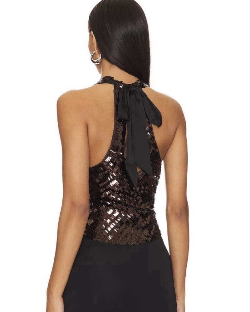 Free People Black Disco Fever Halter Top - Image 4
