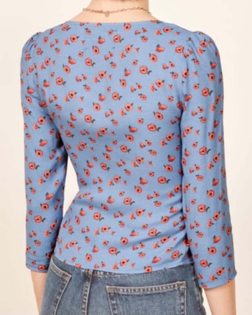 Reformation Blue Floral Top - Image 2
