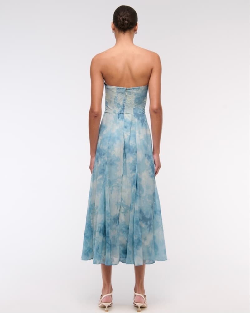 A&F Camille Strapless Godet Midi Dress - Image 3