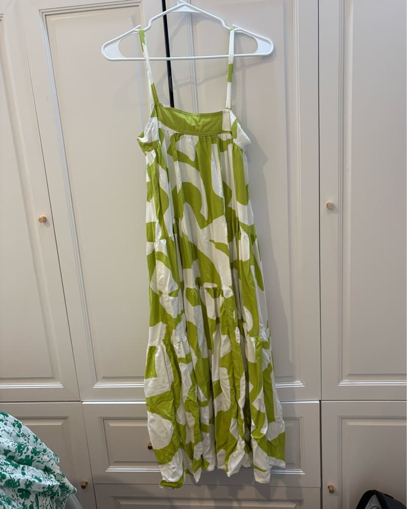 Green And Whire Patterned Midi - Image 1
