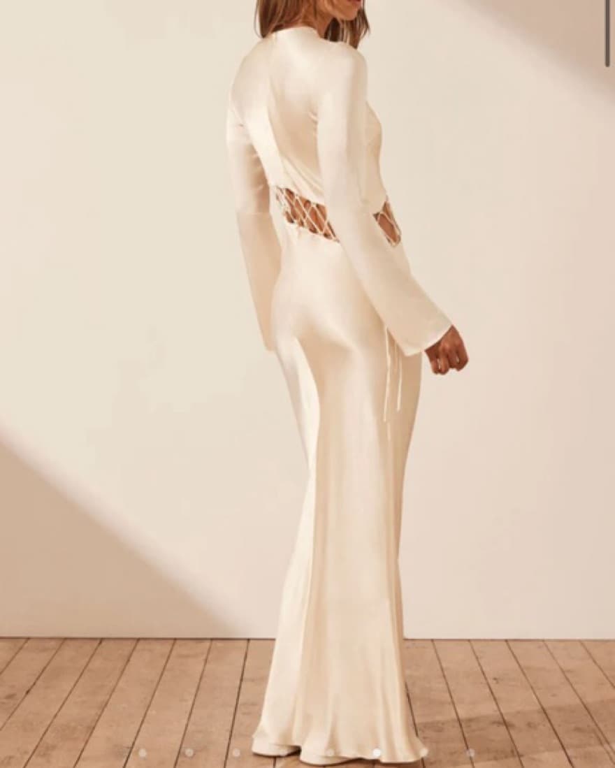 Shona Joy Asymmetrcal Lace Up Maxi Dress - Image 3
