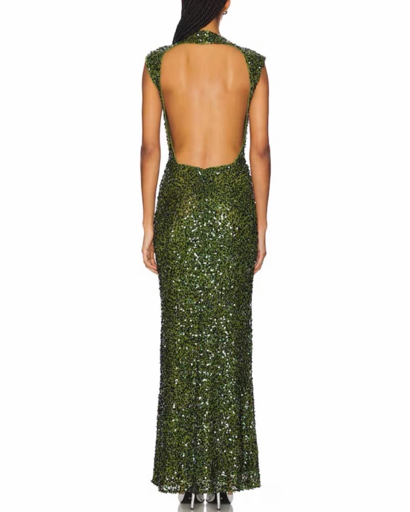 Emma Maxi dress In dark olive - Image 3