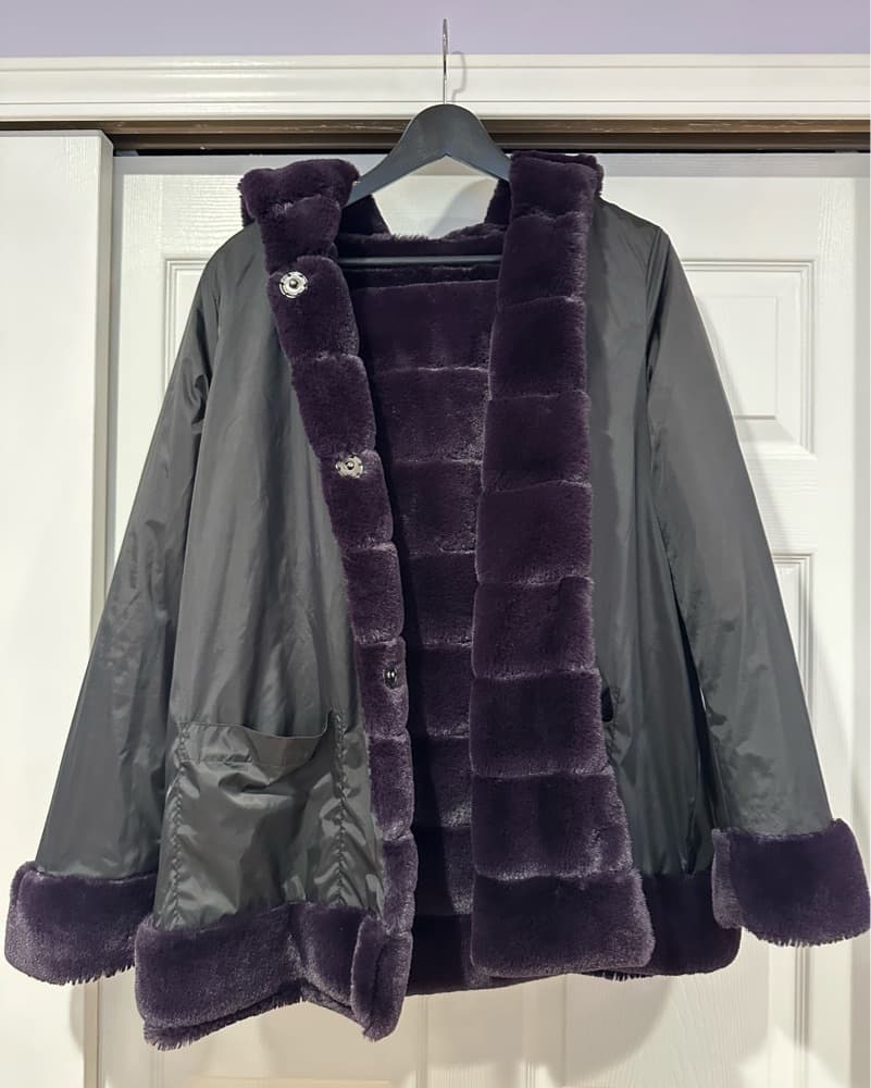 Plush Reversible Faux Fur Hooded Parka - Image 4