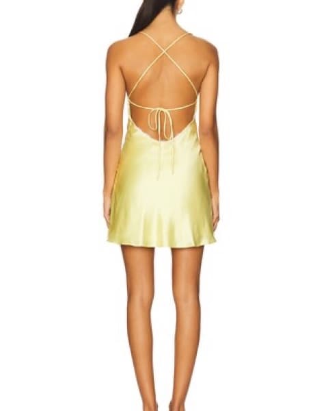 Nadya Mini Dress in Baby Yellow - Image 2