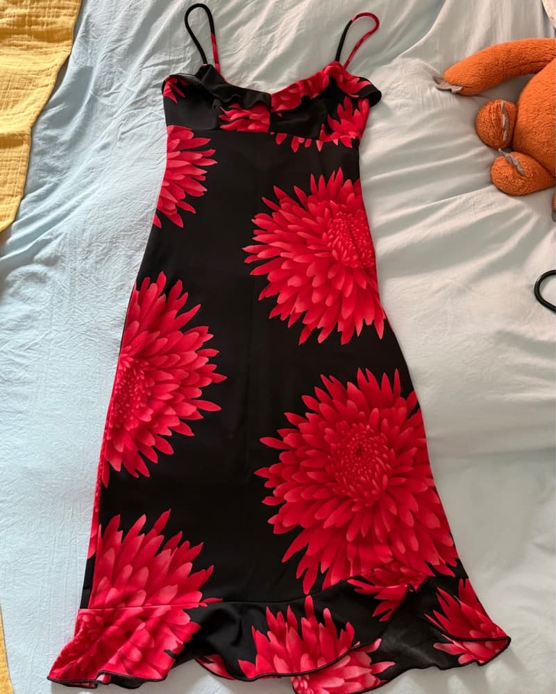 Vintage Floral Midi Dress - Image 1