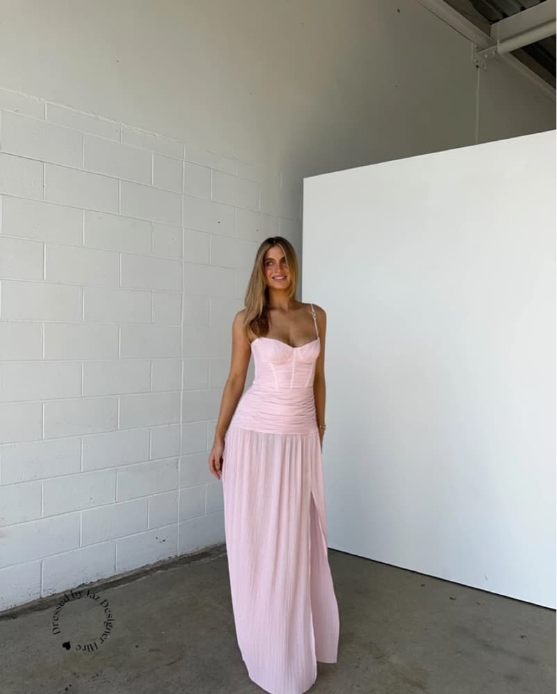 Manning Cartell Double Time Pleat Dress | Light Pink Wedding Guest Dress, Pink Bridesmaid Dress - Image 2