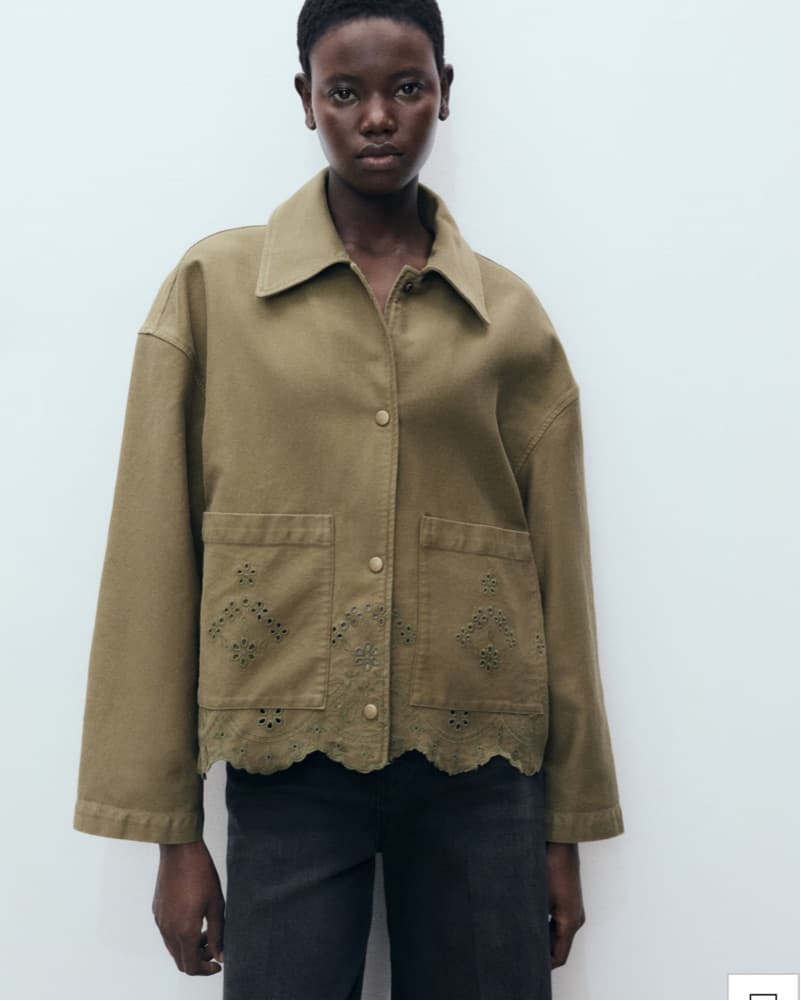 Cotton Overshirt with Lace Detail - Image 1