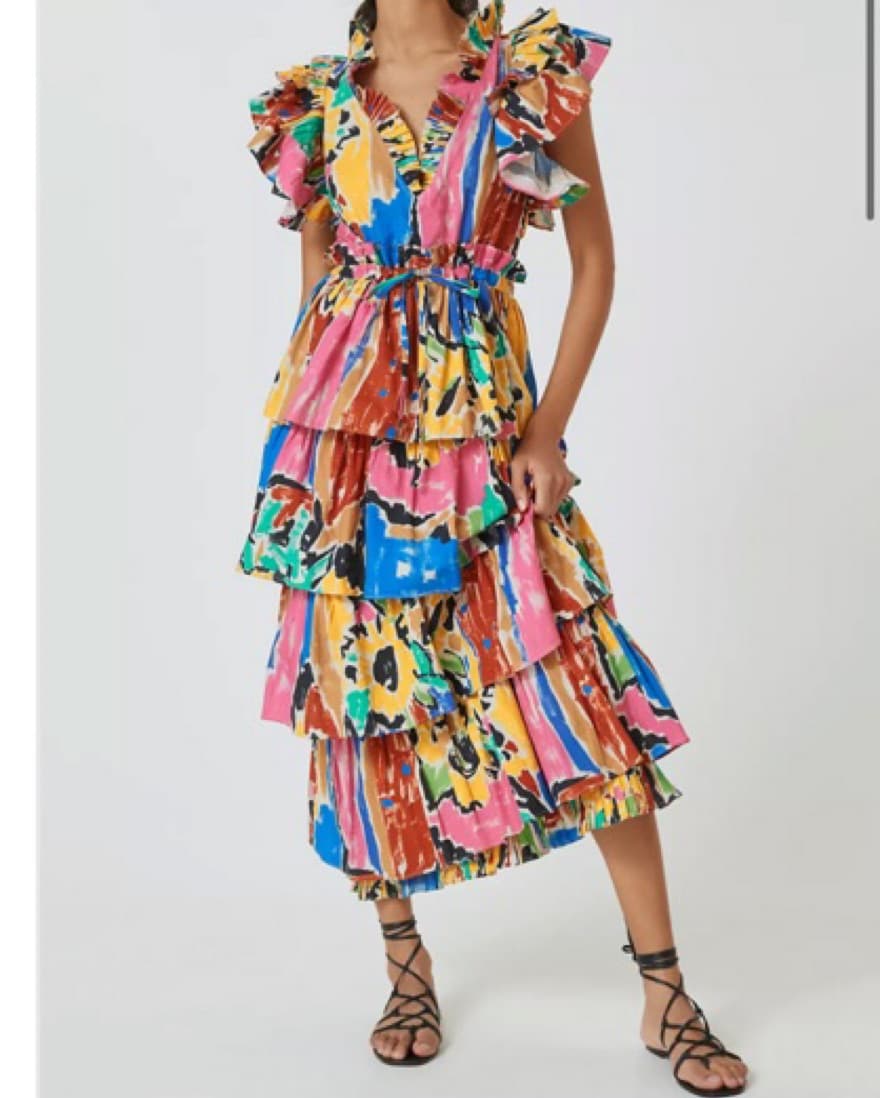 Love The Label Mix Print Midi Dress - Image 1