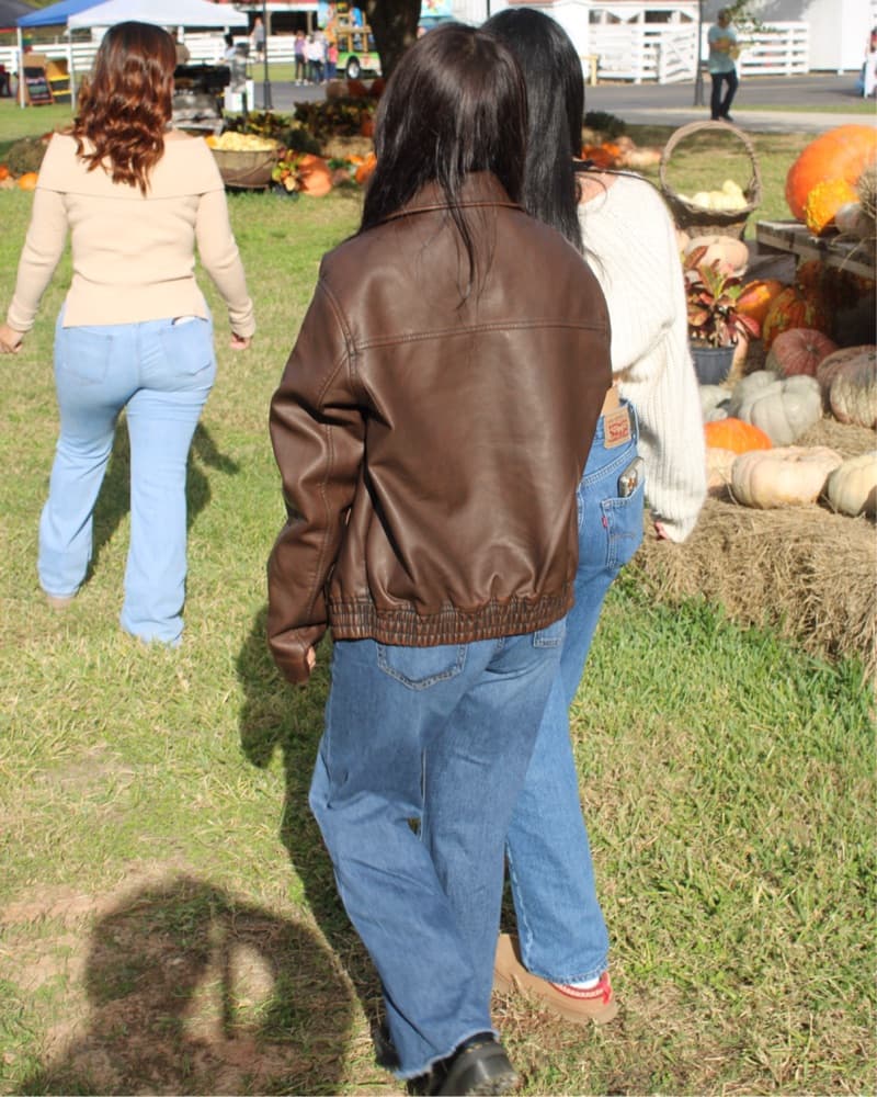 Brown Oversized Leather Jacket - Image 6