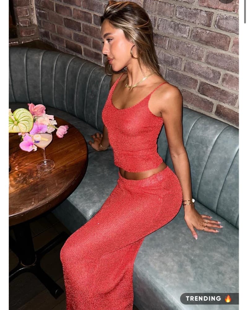 Sequin Knit Top And Maxi Skirt  - Image 1