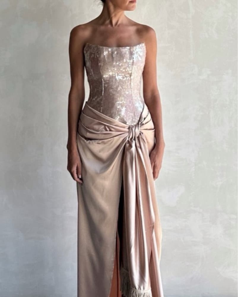 Bronx Banco Gina Gown Champagne XS - Image 2