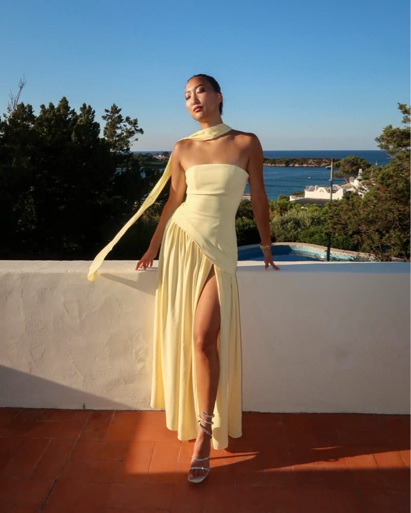 Babyboo Butter Yellow Long Dress Gown - Image 2