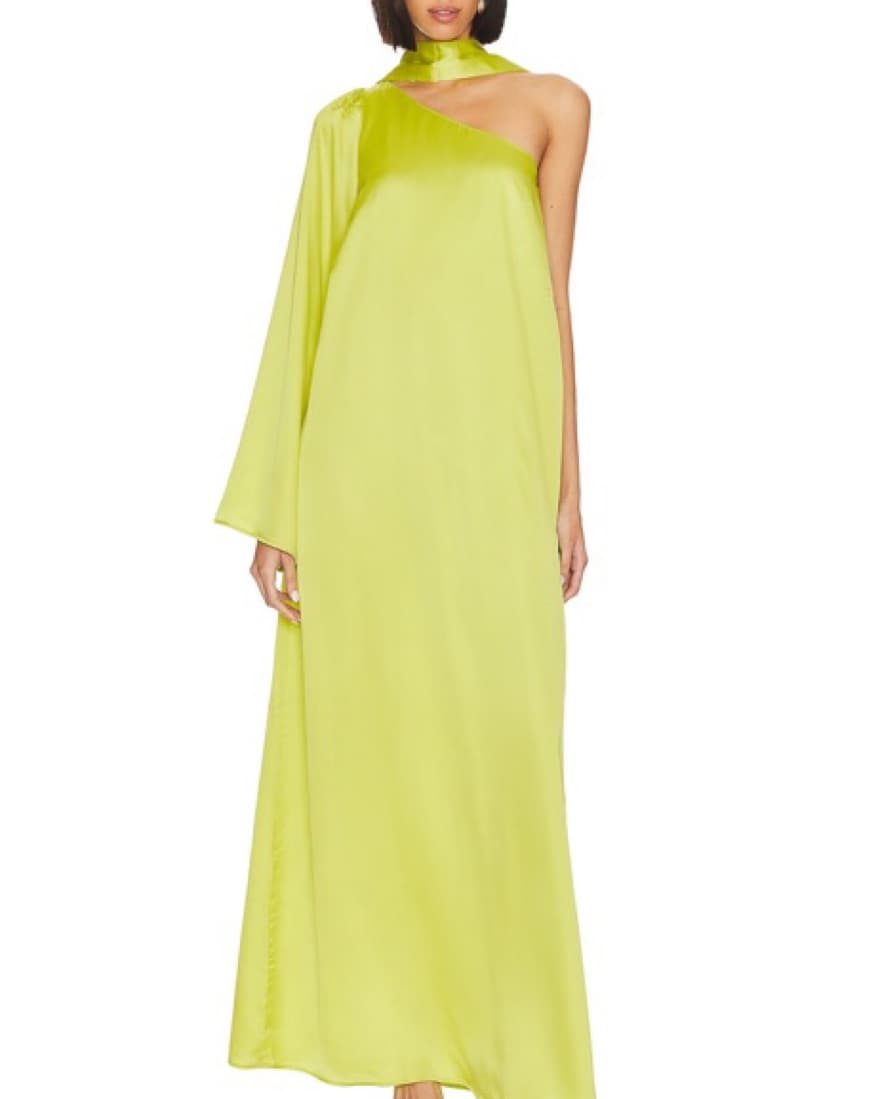 Green Scarf Long Sleeve Formal Dress - Image 2