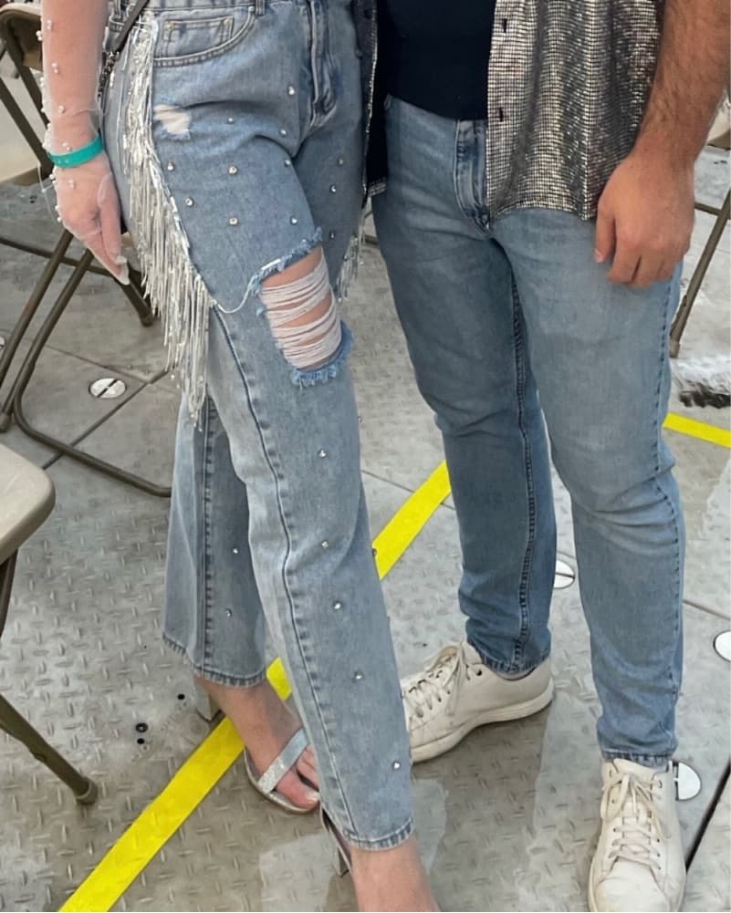 Rhinestone Fringe Jeans  - Image 2