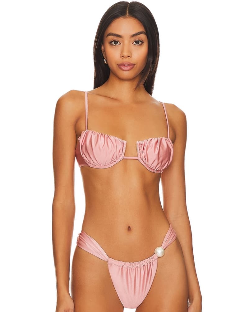 Montce Pink Ruched Bikini Set - Image 1