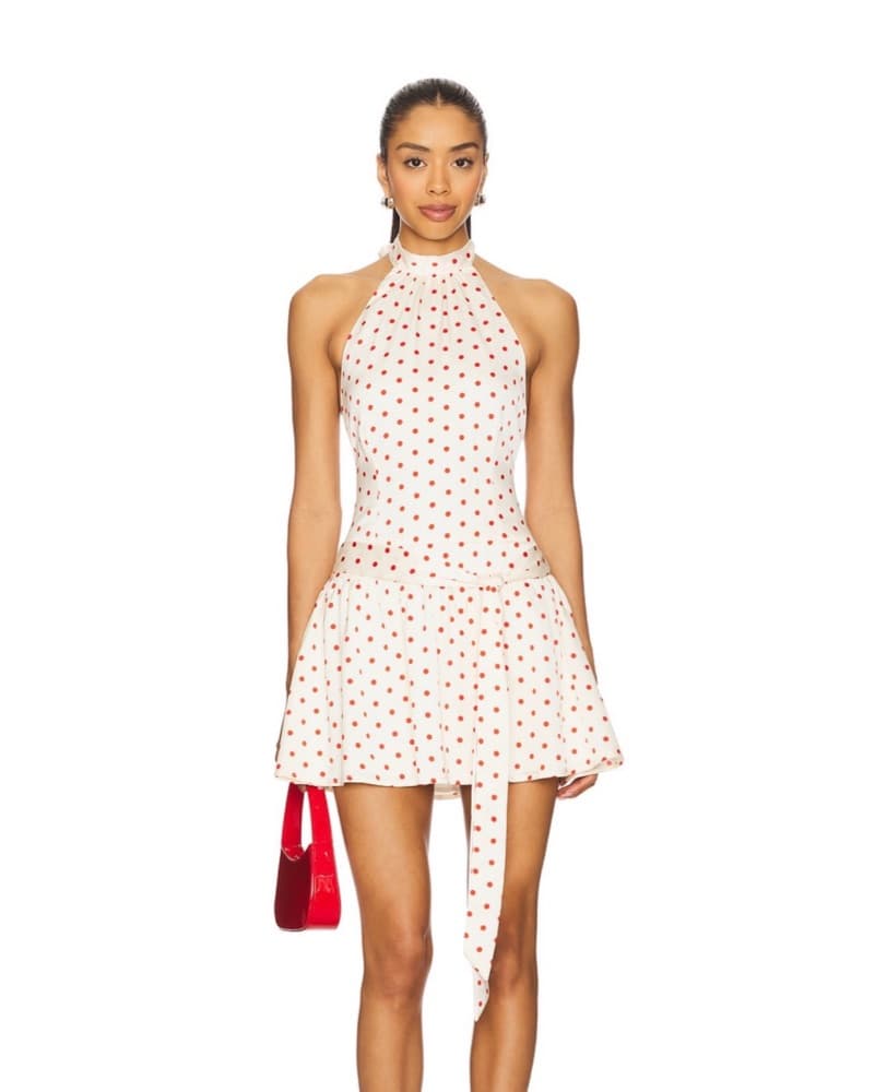 Polka Dot Halter Neck Dress - Image 1