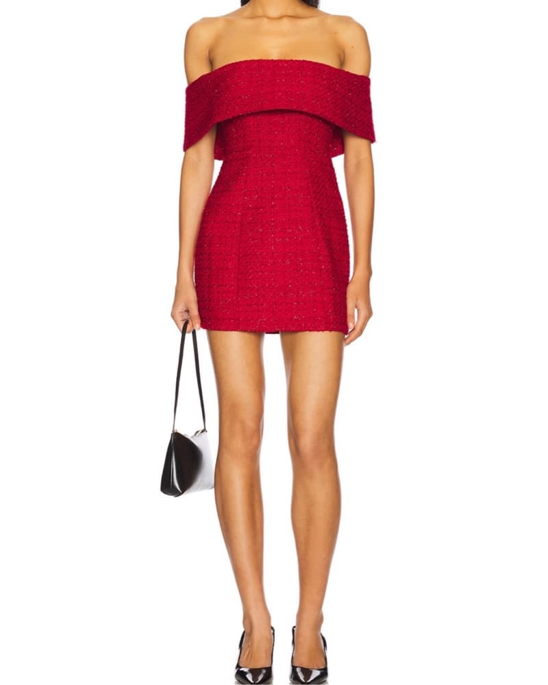 NWT More To come Elyna Red Tweed Dress - Image 1