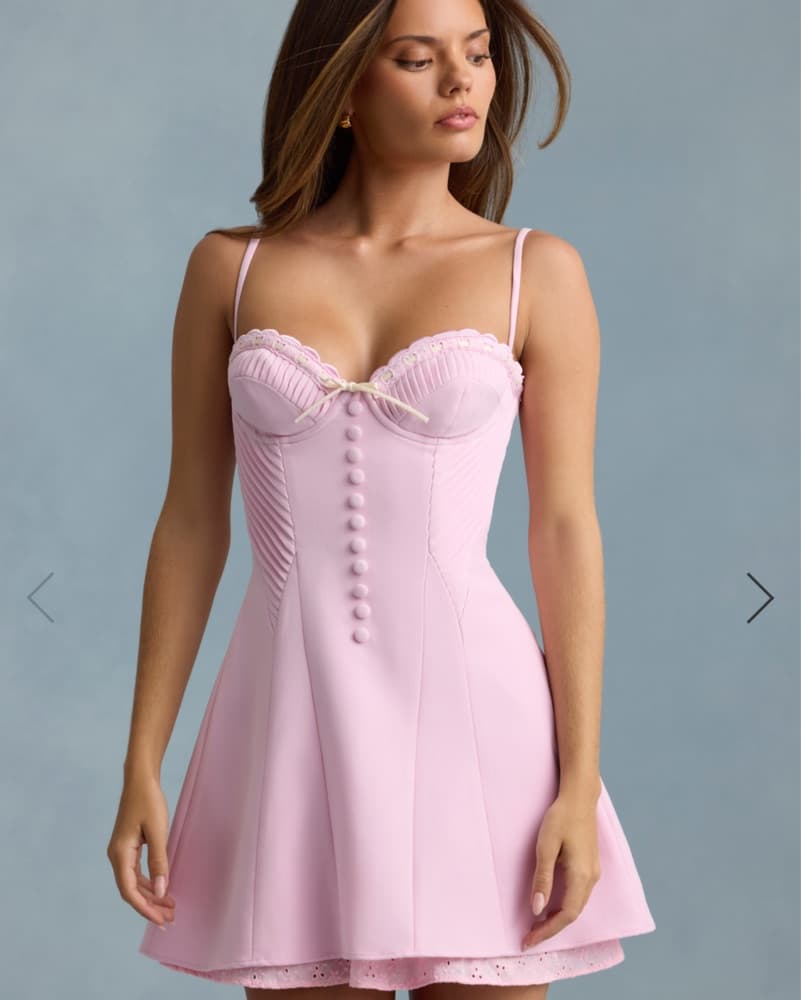 Oh Polly Pink A-Line Mini Dress - Image 1