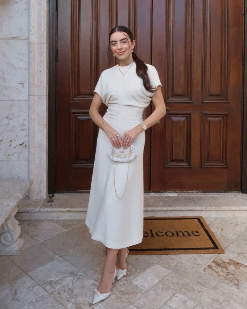 $800 TOTEME Cream Crinkled Dress - Image 1