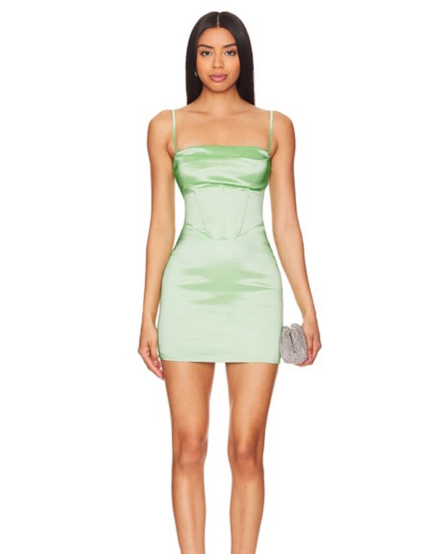 Revolve Lime Green Corsete Mini Dress - Image 1