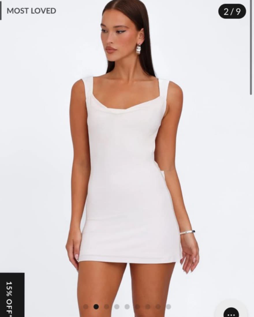 White Low Back Mini Dress - Image 2