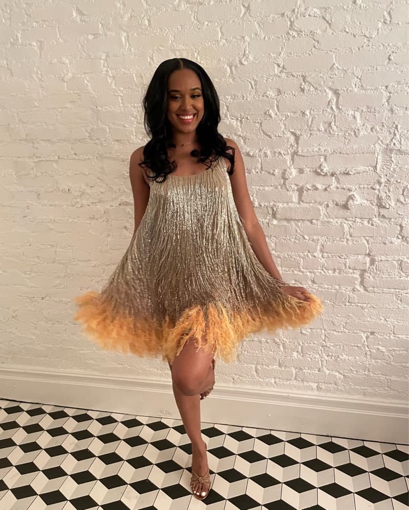 Shimmering Feather Dress - Image 4