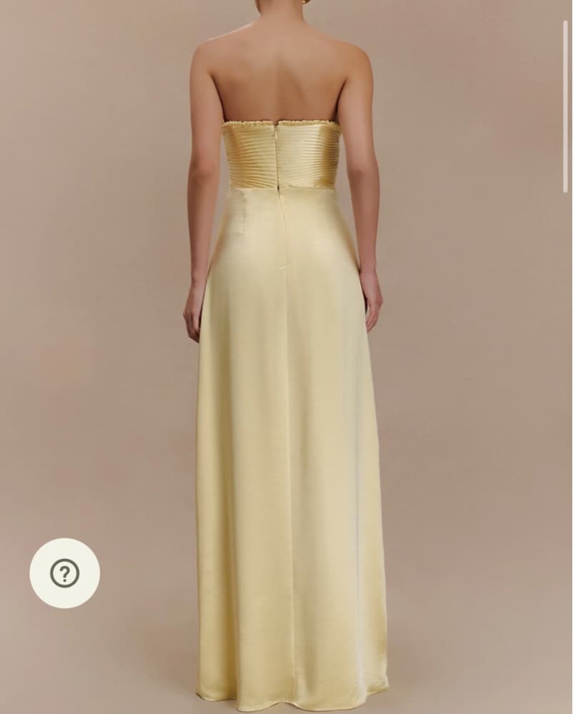 Meshki Butter Yellow Satin Gown - Image 3