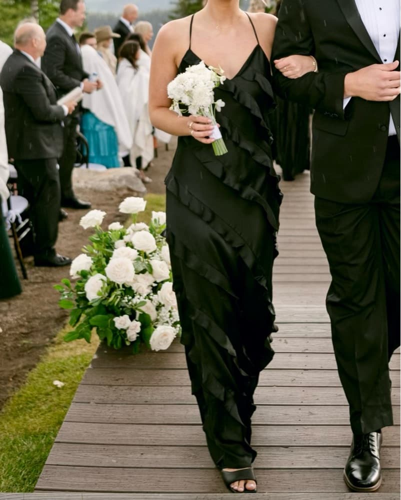 Dramatic Ruffled Black Gown - Image 1
