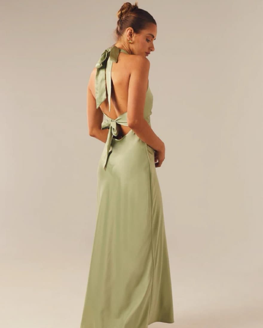 Peppermayo Green Satin Dress - Image 2