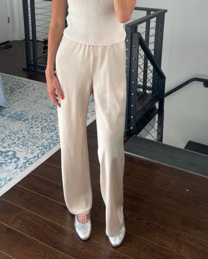 Vince Satin Pant Cream - Image 2