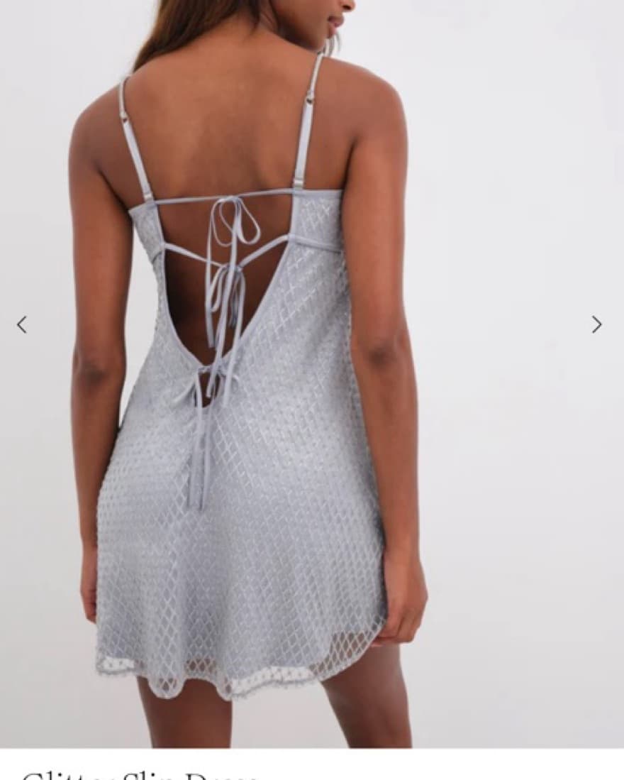 Glitter Slip Dress Silver - Image 6