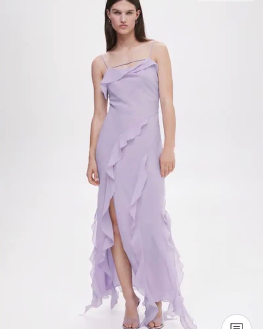 Mango Purple Ruffled Dress - Image 4