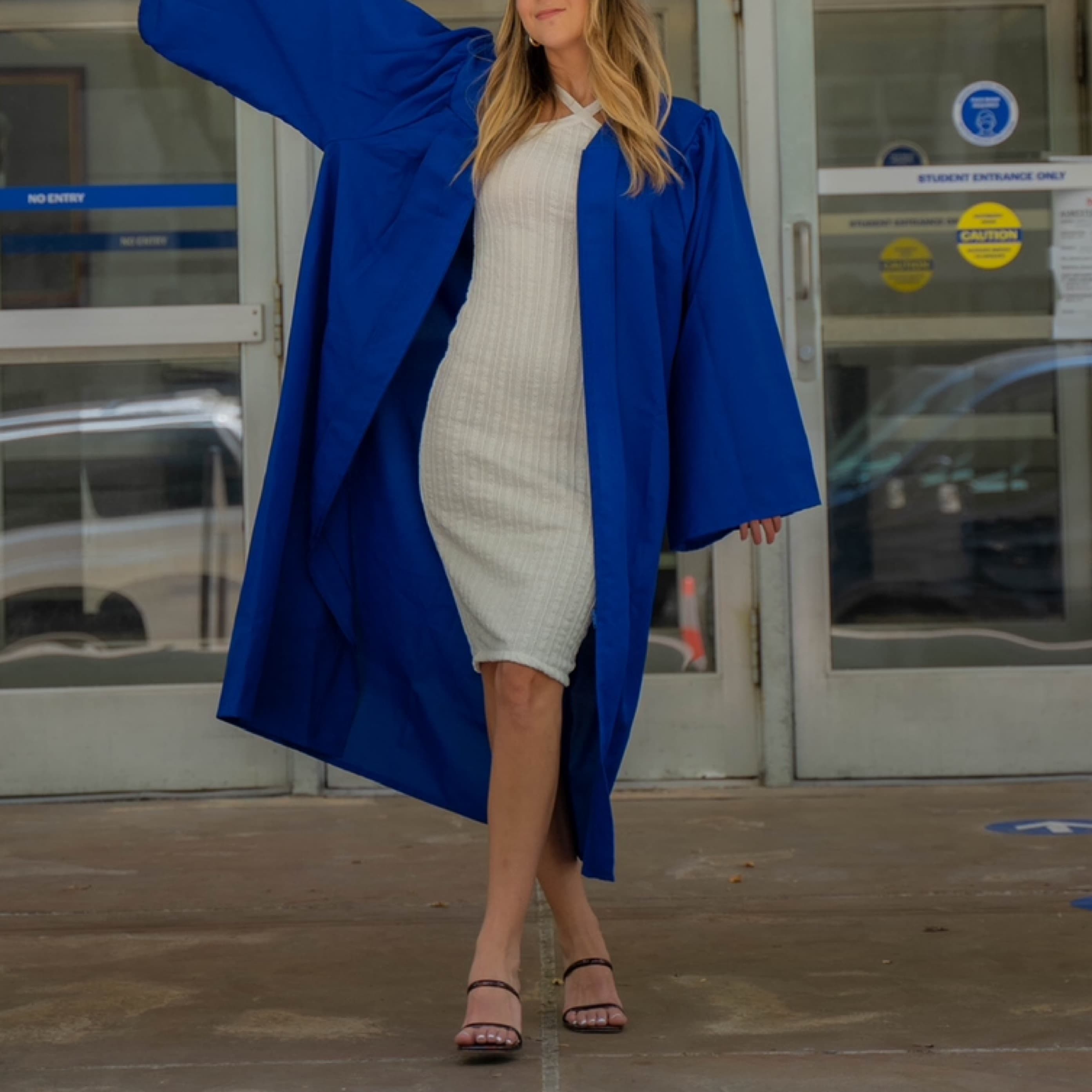 White Knit Graduation Dress - Image 1