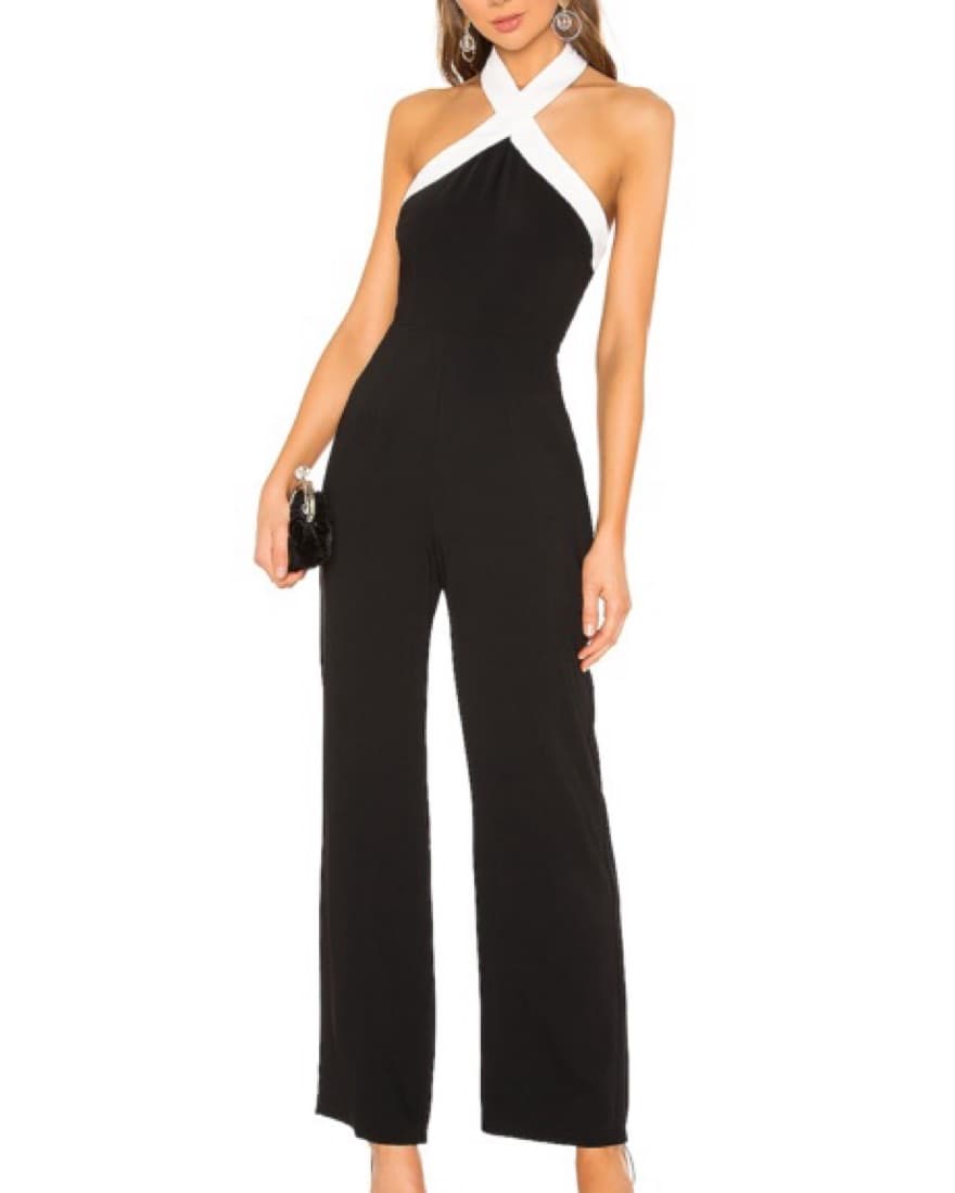 Revolve Black And White Halter Jumper - Image 2