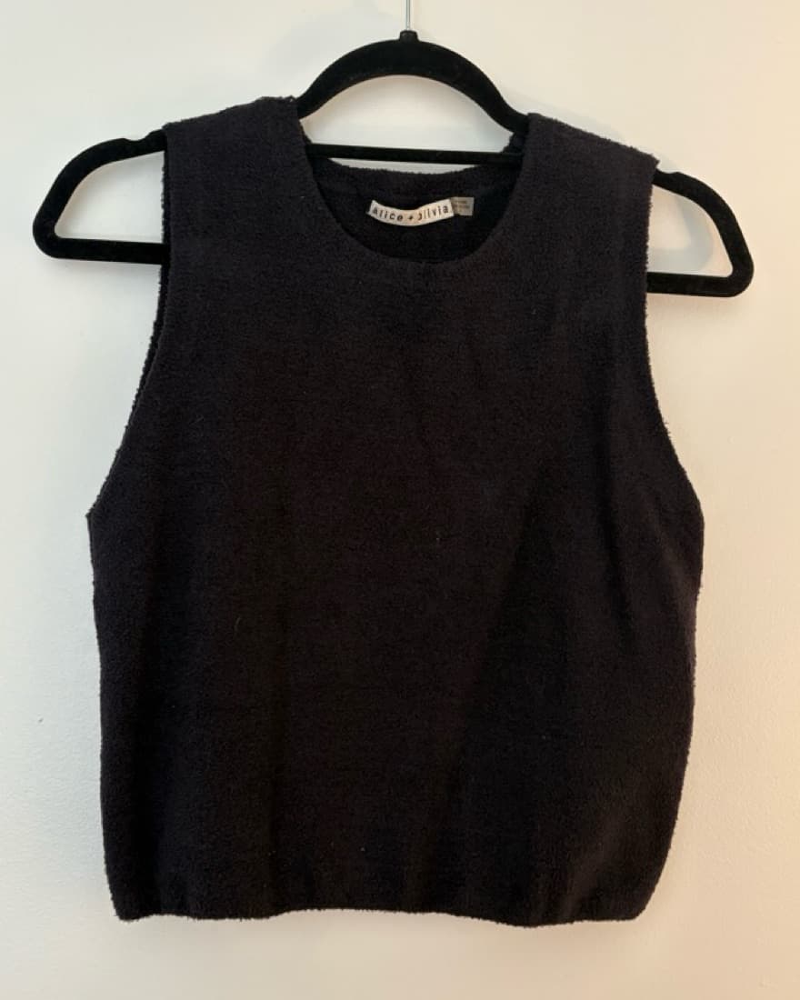 Alice & Olivia Cozy Black Sleeveless Top - Image 1